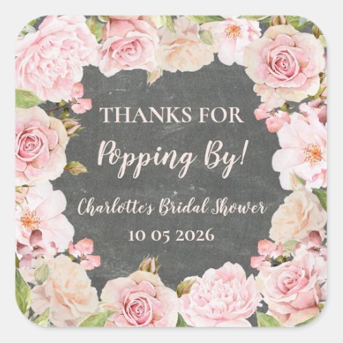 Pink Thanks for Popping By Bridal Shower Tag