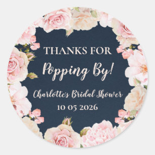 Pink Thanks for Popping By Bridal Shower Tag
