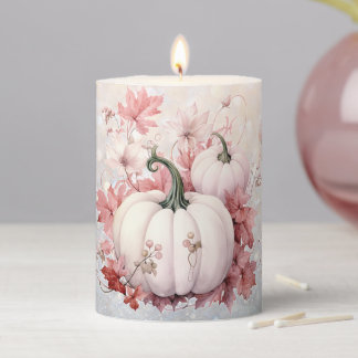  Pink Thanksgiving Pumpkins Pillar Candle