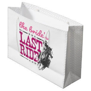 Pink The Bride's Last Ride Large Gift Bag