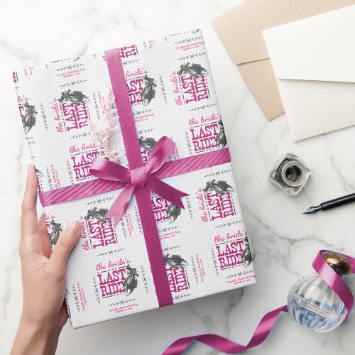 Pink The Brides Last Ride Wrapping Paper