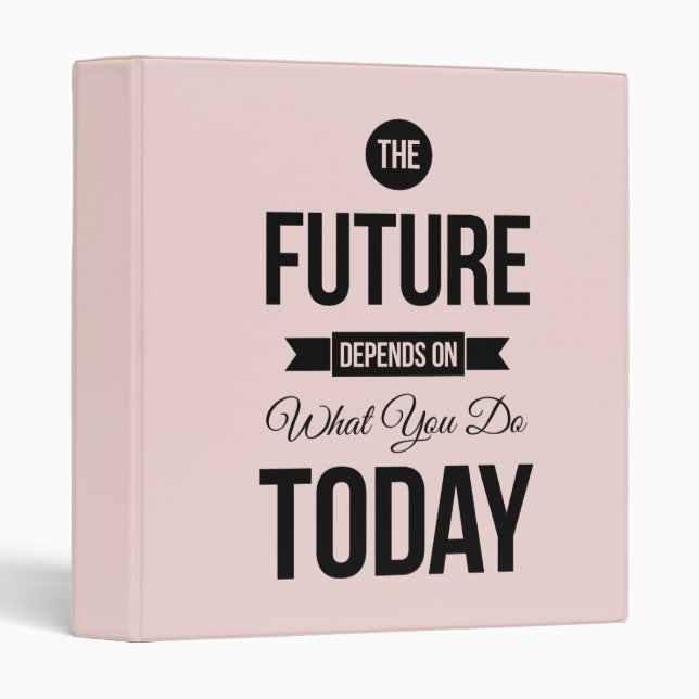 Pink The Future Inspirational Quote Binder (Front/Spine)