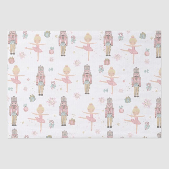 Pink The Nutcracker Christmas Ballet Decoupage Tissue Paper (Front)