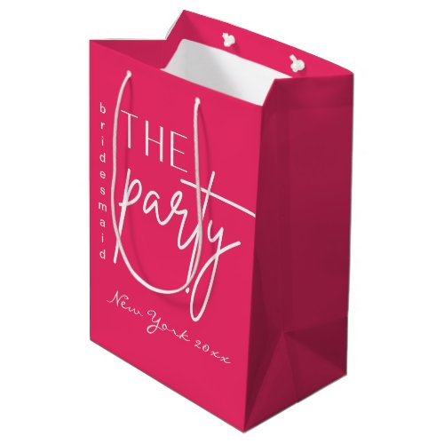 Pink the party bridesmaid gift  medium gift bag