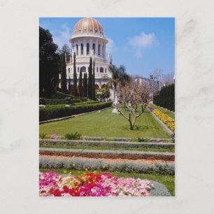 Pink The world center of the Bahai faith, Haifa, I Postcard