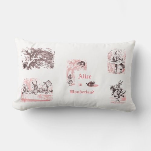 Pink Theme Vintage Alice in Wonderland Pillow