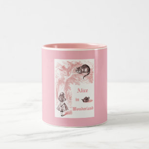 Pink Theme Vintage Alice in Wonderland Two-Tone Coffee Mug