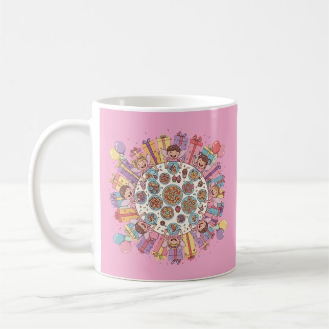 Pink Themed Fairy Costume Party for Children Coffee Mug (Left)