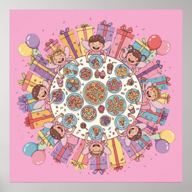 Pink Themed Fairy Costume Party for Children Poster (Front)