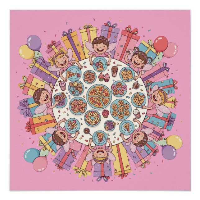Pink Themed Fairy Costume Party for Children Poster (Front)