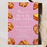 Pink There's A Bun In The Oven Bread Baby Shower