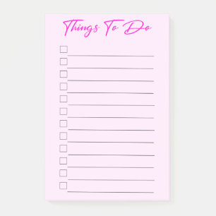 Pink Things To Do Post-it Notes