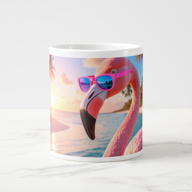 PINK THINKER - Flamingo PINK Giant Coffee Mug (Front)