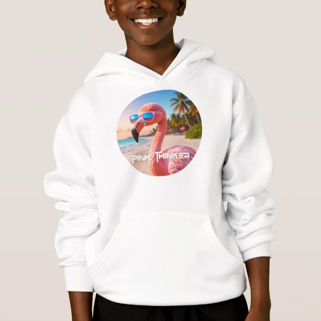 PINK THINKER - Flamingo PINK Hoodie (Front)