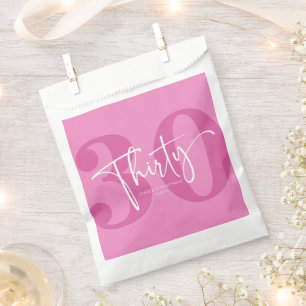 Pink Thirty 30th Thirtieth Birthday Party Favor Bag