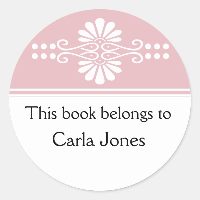 Pink This Book Belongs To Labels (Front)