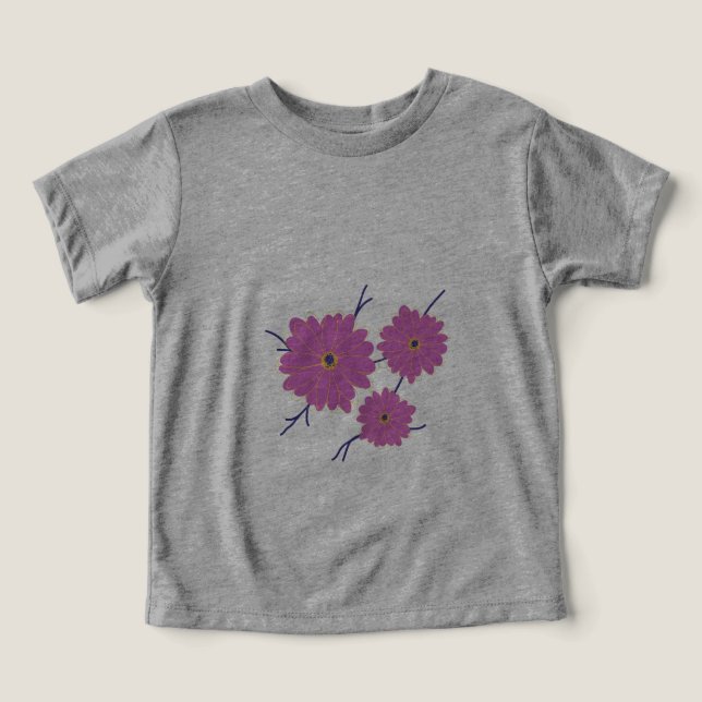 Pink Three Flowers Toddler T-shirt (Design Front)