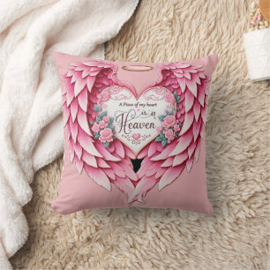 Pink Throw Pillow Memorial Heaven Mother