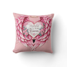 Pink Throw Pillow Memorial Heaven Mother