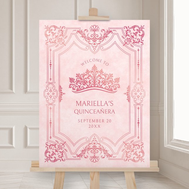 Pink Tiara Crown Elegant Quinceanera Foam Board (Creator Uploaded)