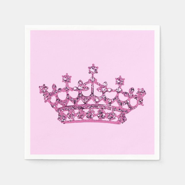 Pink Tiara Paper Napkins (Front)