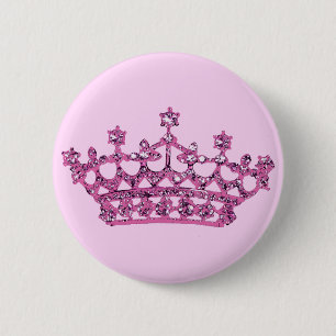 Pink Tiara Pinback Button