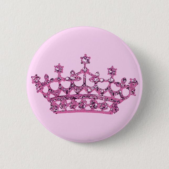 Pink Tiara Pinback Button (Front)