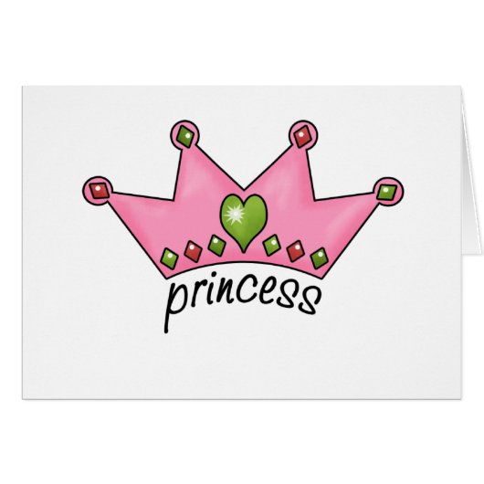 Pink Tiara Princess Cards (Front Horizontal)