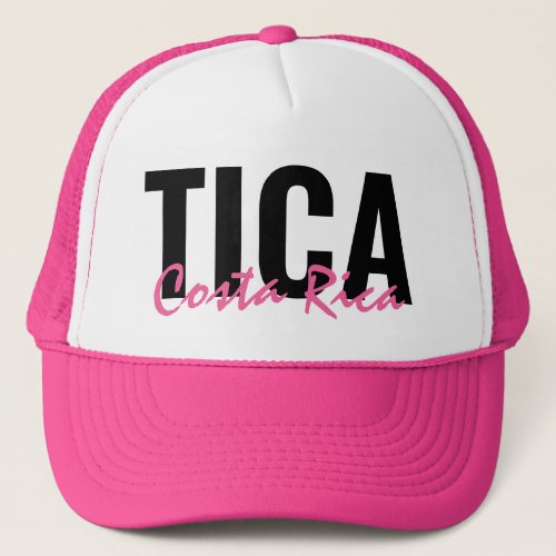 Pink Tica Costa Rica Trucker Hat