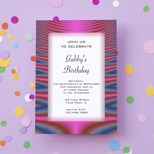 Pink Tie Dye Birthday Party Invitation