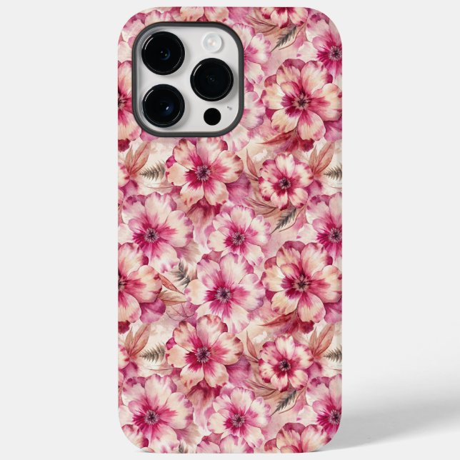 Pink Tie Dye Floral Case-Mate iPhone Case (Back)