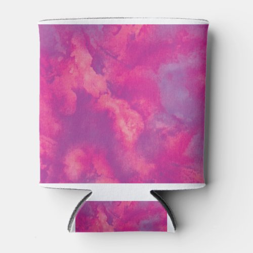 Pink Tie Dye Galaxy Cloud Print Can Cooler