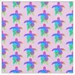 Pink Tie Dye Island Tribal Turtles Fabric