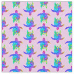 Pink Tie Dye Island Tribal Turtles Fabric