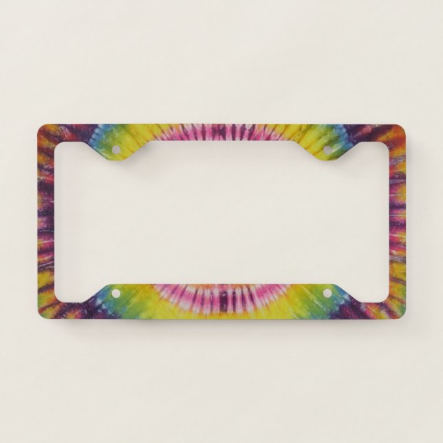 Pink Tie Dye License Plate Frame (Front)
