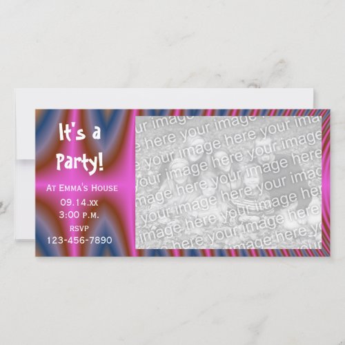 Pink Tie Dye Party Invitation Photo Card