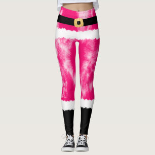 Pink Tie Dye Santa Claus Costume Christmas Leggings