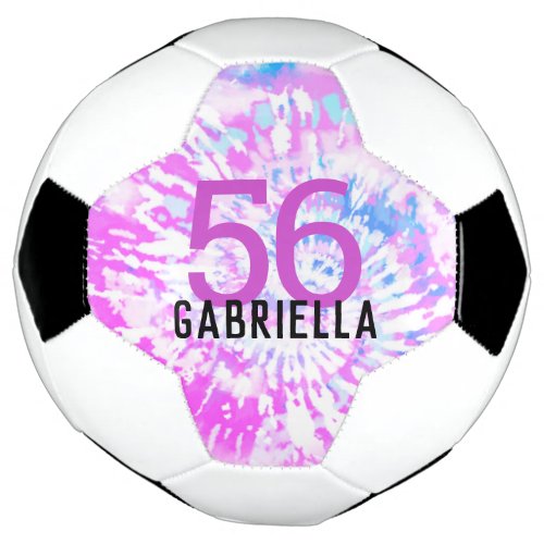 Pink Tie Dye Team Name Jersey Number Soccer Ball
