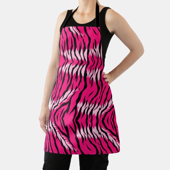 Pink Tiger Animal Skin Pattern Design  Apron (Insitu)