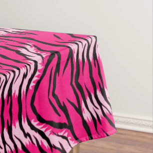 Pink Tiger Animal Skin Pattern Design Tablecloth