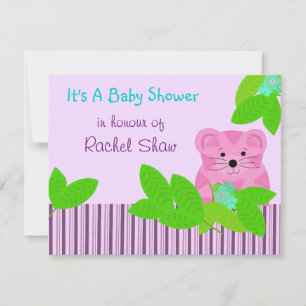 Pink Tiger Baby Shower Invitation