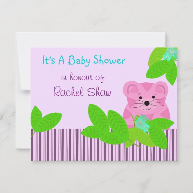 Pink Tiger Baby Shower Invitation (Front)