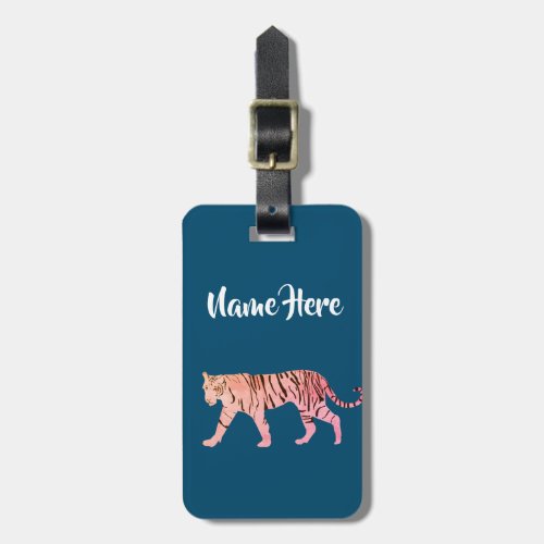 Pink Tiger  Custom Luggage Tag