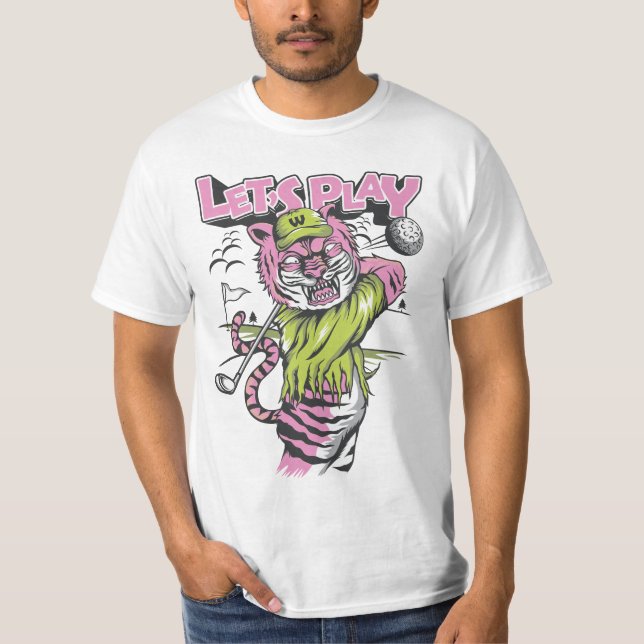 Pink Tiger Golf Power Drive T-Shirt (Front)
