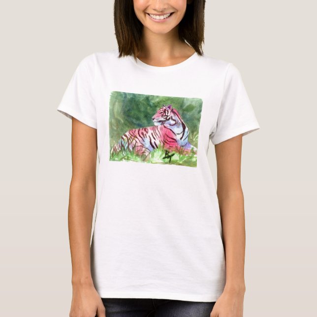 Pink Tiger Ladies Tshirt (Front)