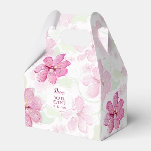 Pink Tiger Lily Clematis Personalized Favor Boxes