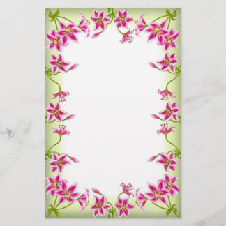 Pink Tiger Lily Garden Stationery