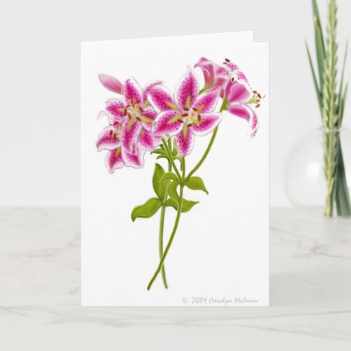 Pink Tiger Lily Greeting Card