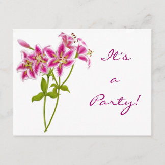 Pink Tiger Lily Invitation