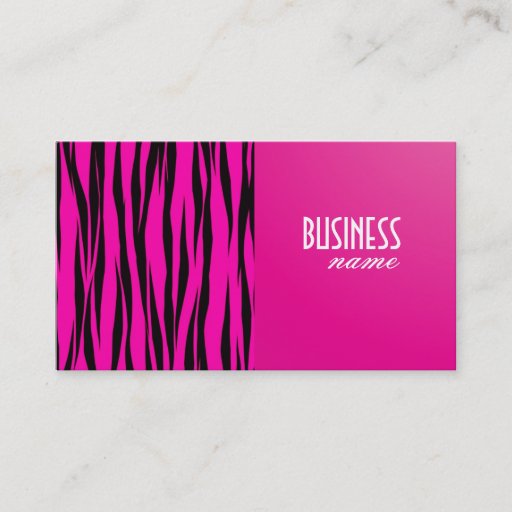 Customizable Pink Tiger Print Design Business Card